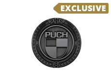 Badge / emblem Puch logo silver 47mm RealMetal®